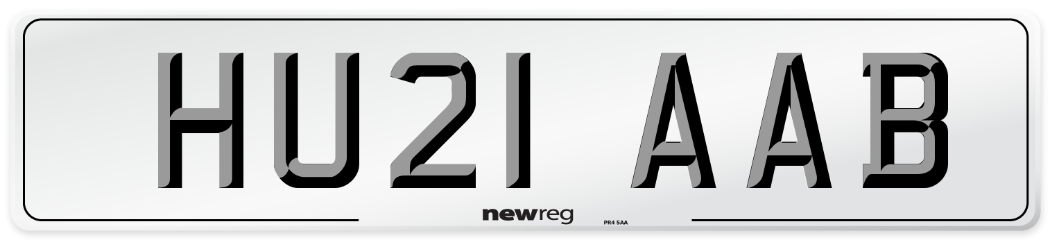 HU21 AAB Number Plate from New Reg